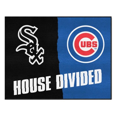 Fan Mats  LLC MLB House Divided White Sox / Cubs House Divided Mat Black