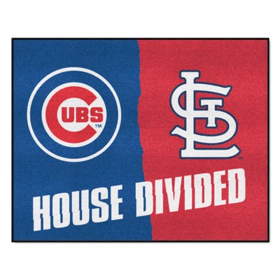 Fan Mats  LLC MLB House Divided Cubs / Cardinals House Divided Mat Multi