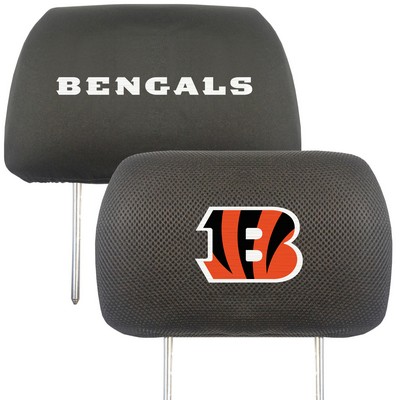 Fan Mats  LLC Cincinnati Bengals Embroidered Head Rest Cover Set - 2 Pieces Black