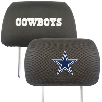 Fan Mats  LLC Dallas Cowboys Embroidered Head Rest Cover Set - 2 Pieces Black