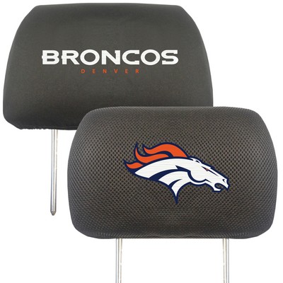 Fan Mats  LLC Denver Broncos Embroidered Head Rest Cover Set - 2 Pieces Black