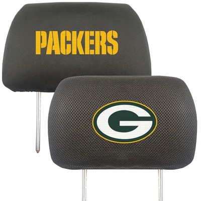 Fan Mats  LLC Green Bay Packers Head Rest Cover Black