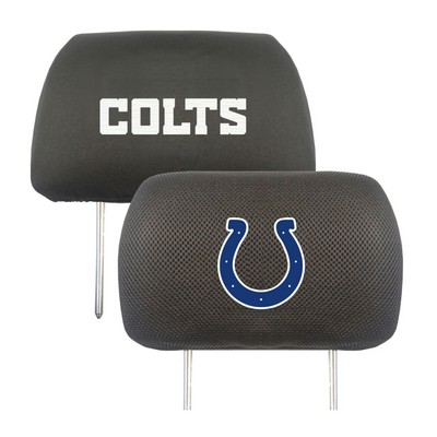 Fan Mats  LLC Indianapolis Colts Embroidered Head Rest Cover Set - 2 Pieces Black