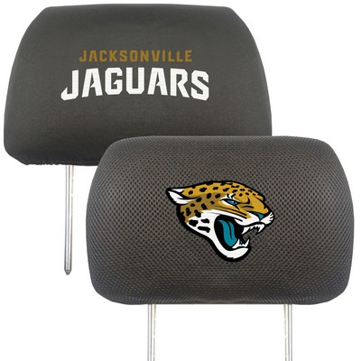 Fan Mats  LLC Jacksonville Jaguars Embroidered Head Rest Cover Set - 2 Pieces Black