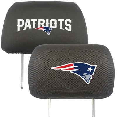 Fan Mats  LLC New England Patriots Embroidered Head Rest Cover Set - 2 Pieces Black