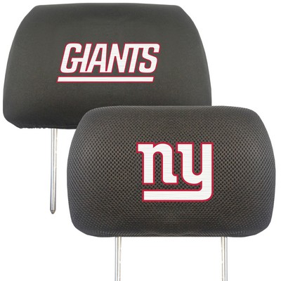 Fan Mats  LLC New York Giants Embroidered Head Rest Cover Set - 2 Pieces Black