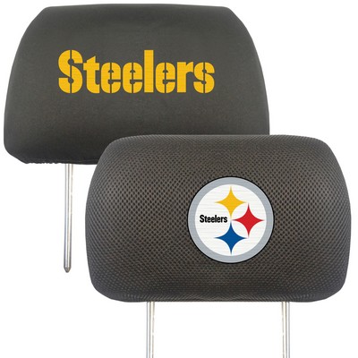 Fan Mats  LLC Pittsburgh Steelers Embroidered Head Rest Cover Set - 2 Pieces Black