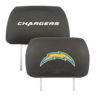Fan Mats  LLC Los Angeles Chargers Embroidered Head Rest Cover Set - 2 Pieces Black
