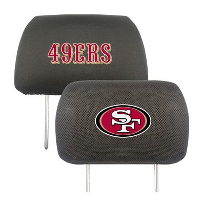 Fan Mats  LLC San Francisco 49ers Embroidered Head Rest Cover Set - 2 Pieces Black