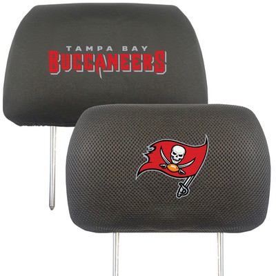 Fan Mats  LLC Tampa Bay Buccaneers Embroidered Head Rest Cover Set - 2 Pieces Black