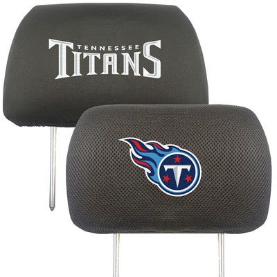 Fan Mats  LLC Tennessee Titans Embroidered Head Rest Cover Set - 2 Pieces Black