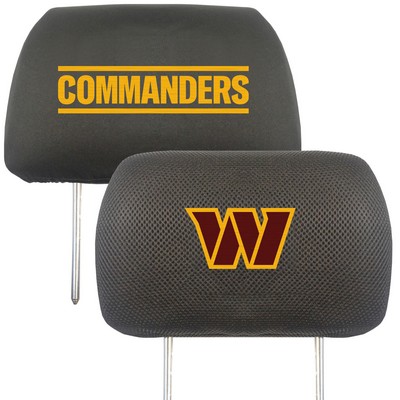 Fan Mats  LLC Washington Commanders Embroidered Head Rest Cover Set - 2 Pieces Black