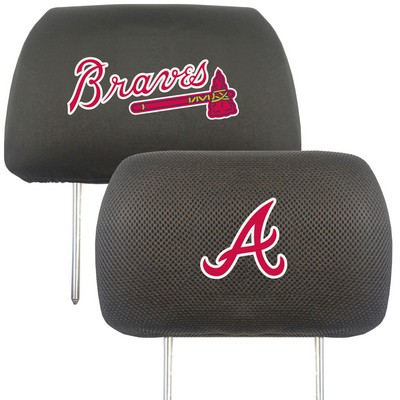 Fan Mats  LLC Atlanta Braves Head Rest Cover Black