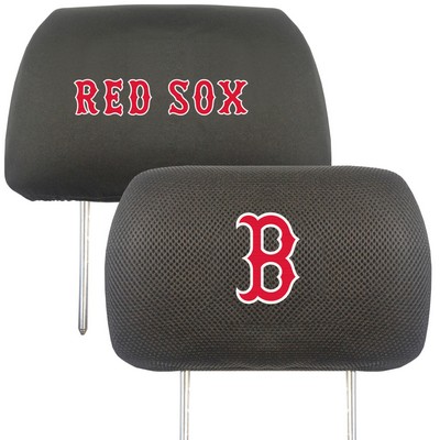 Fan Mats  LLC Boston Red Sox Embroidered Head Rest Cover Set - 2 Pieces Black