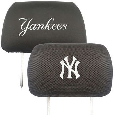 Fan Mats  LLC New York Yankees Embroidered Head Rest Cover Set - 2 Pieces Black