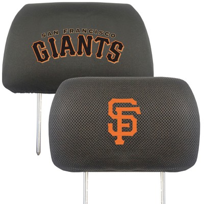 Fan Mats  LLC San Francisco Giants Embroidered Head Rest Cover Set - 2 Pieces Black