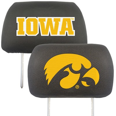 Fan Mats  LLC Iowa Hawkeyes Head Rest Cover Black