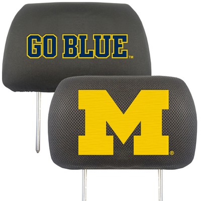 Fan Mats  LLC Michigan Wolverines Head Rest Cover Black