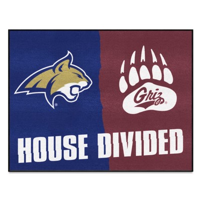 Fan Mats  LLC House Divided Montana / Montana State House Divided Mat Multi