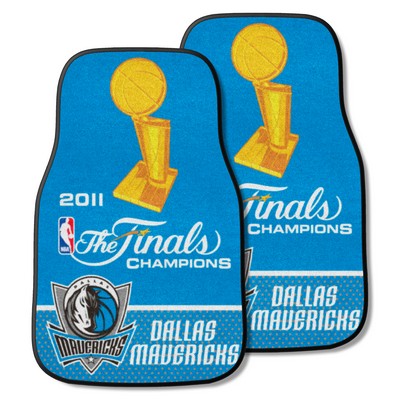 Fan Mats  LLC Dallas Mavericks 2011 NBA Champions  Front Carpet Car Mat Set - 2 Pieces Blue