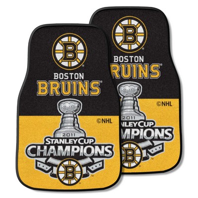 Fan Mats  LLC Boston Bruins 2-pc Carpet Car Mat Set Yellow