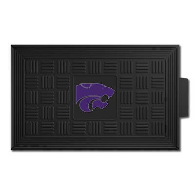 Fan Mats  LLC Kansas State Wildcats Medallion Door Mat Black