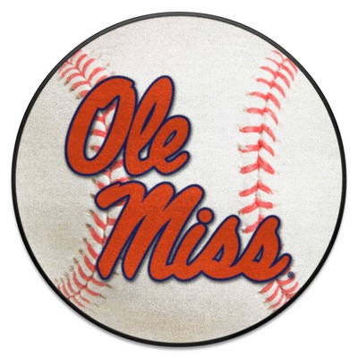 Fan Mats  LLC Ole Miss Rebels Baseball Mat White