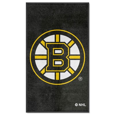 Fan Mats  LLC Boston Bruins 3X5 High-Traffic Mat with Durable Rubber Backing - Portrait Orientation Black