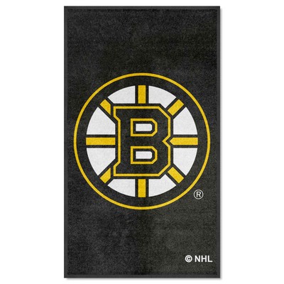 Fan Mats  LLC Boston Bruins 3x5 Logo Mat Portrait Black