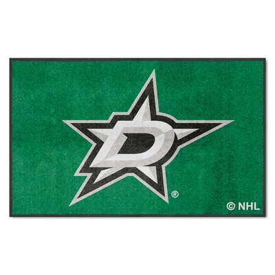 Fan Mats  LLC Dallas Stars 4x6 Logo Mat Landscape Green