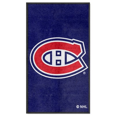 Fan Mats  LLC Montreal Canadiens 3X5 High-Traffic Mat with Durable Rubber Backing - Portrait Orientation Blue