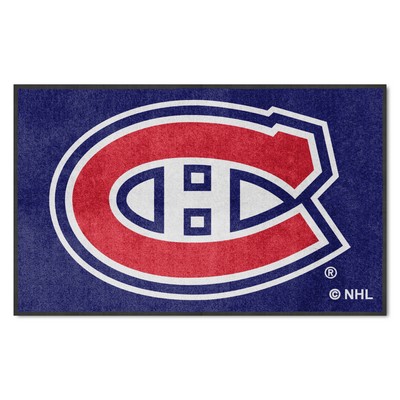 Fan Mats  LLC Montreal Canadiens 4X6 High-Traffic Mat with Durable Rubber Backing - Landscape Orientation Blue