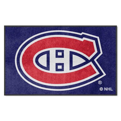 Fan Mats  LLC Montreal Canadiens 4x6 Logo Mat Landscape Blue