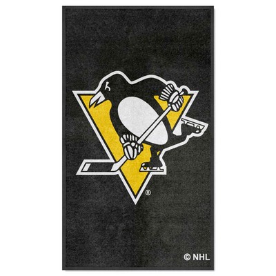 Fan Mats  LLC Pittsburgh Penguins 3x5 Logo Mat Portrait Black
