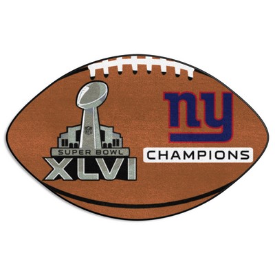 Fan Mats  LLC New York Giants  Football Rug - 20.5in. x 32.5in., 2012 Super Bowl XLVI Champions Brown