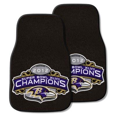 Fan Mats  LLC Baltimore Ravens 2013 Super Bowl XLVII Champions Front Carpet Car Mat Set - 2 Pieces Black