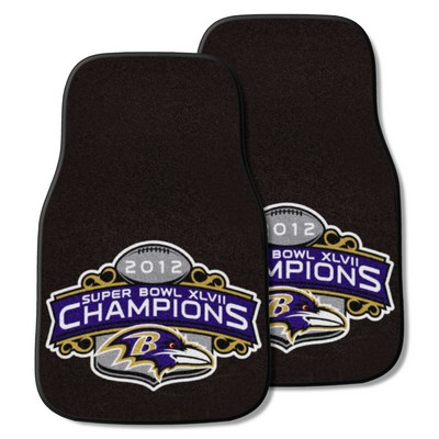 Fan Mats  LLC Baltimore Ravens 2-pc Carpet Car Mat Set Black