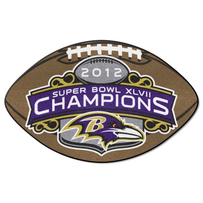 Fan Mats  LLC Baltimore Ravens 2013 Super Bowl XLVII Champions Football Rug - 20.5in. x 32.5in. Brown
