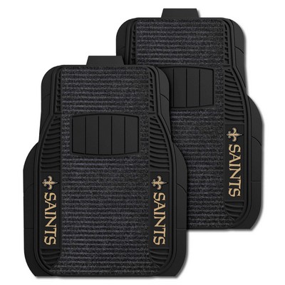 Fan Mats  LLC New Orleans Saints 2-pc Deluxe Car Mat Set Black