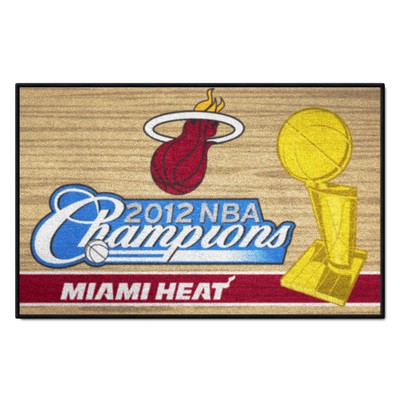 Fan Mats  LLC Miami Heat Starter Mat Tan