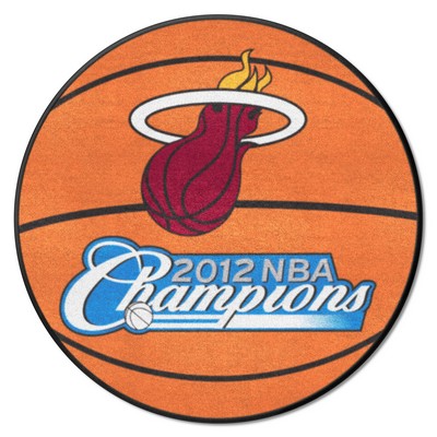 Fan Mats  LLC Miami Heat 2012 NBA Champions Basketball Rug - 27in. Diameter Orange