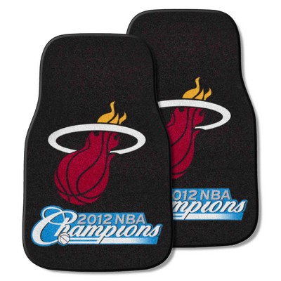 Fan Mats  LLC Miami Heat 2-pc Carpet Car Mat Set Black