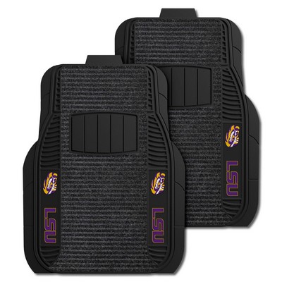 Fan Mats  LLC LSU Tigers 2-pc Deluxe Car Mat Set Black