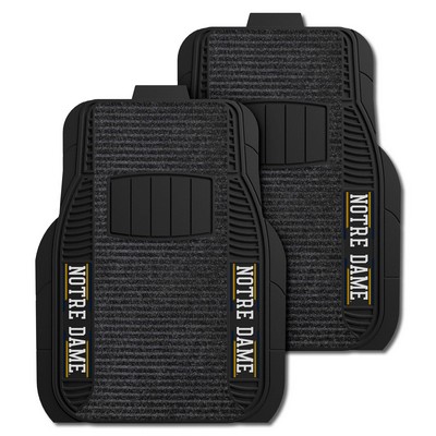 Fan Mats  LLC Notre Dame Fighting Irish 2-pc Deluxe Car Mat Set Black
