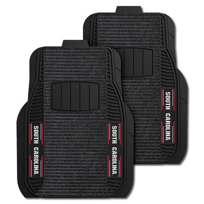 Fan Mats  LLC South Carolina Gamecocks 2-pc Deluxe Car Mat Set Black
