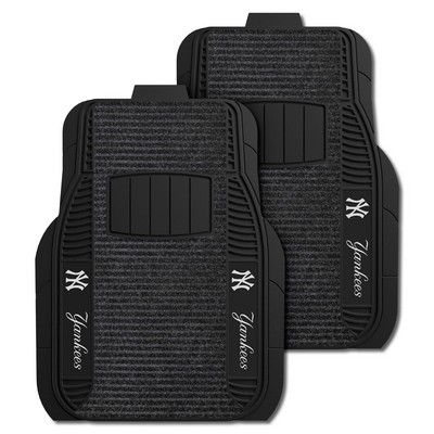 Fan Mats  LLC New York Yankees 2-pc Deluxe Car Mat Set Black