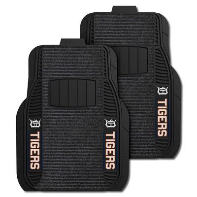 Fan Mats  LLC Detroit Tigers 2-pc Deluxe Car Mat Set Black