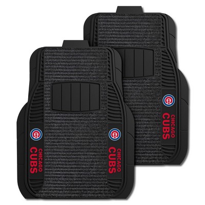 Fan Mats  LLC Chicago Cubs 2-pc Deluxe Car Mat Set Black