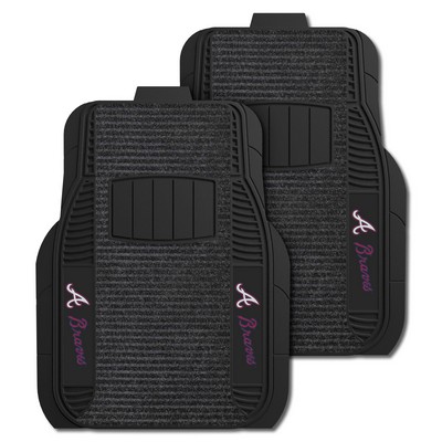 Fan Mats  LLC Atlanta Braves 2-pc Deluxe Car Mat Set Black