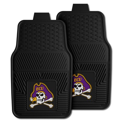 Fan Mats  LLC East Carolina Pirates 2-pc Vinyl Car Mat Set Black